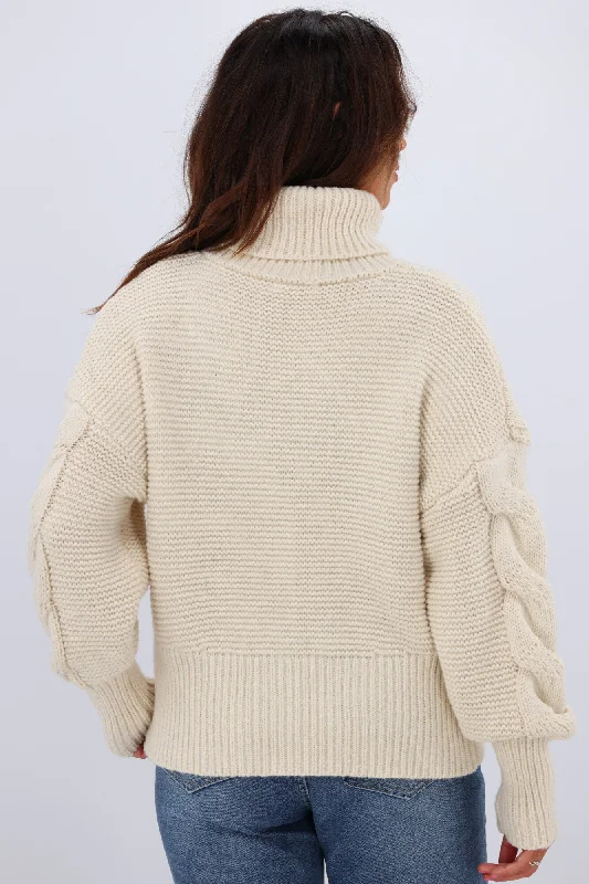 Sass Renn Cable Knit Cream