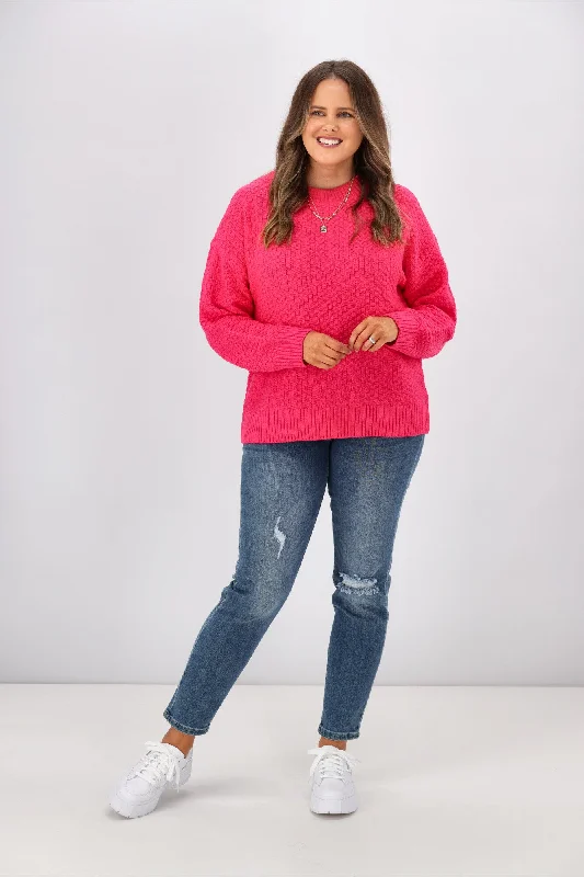 Shine On Label Winnie Moss Stitch Jumper Pink