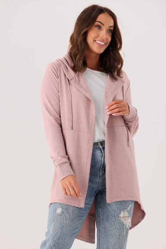 Silent Theory Ashleigh Hooded Cardigan Blush Marle