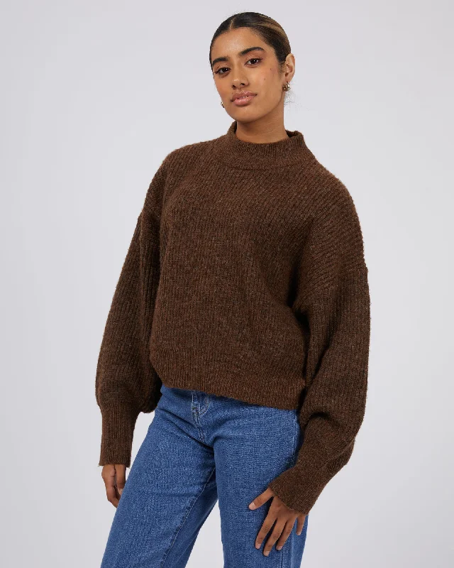 Silent Theory Eden Knit Jumper Brown