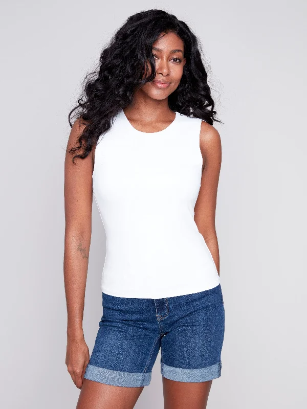 Sleeveless Super Stretch Top - White