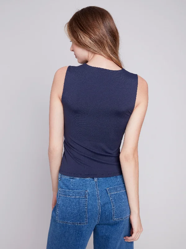 Sleeveless Super Stretch Top - Navy