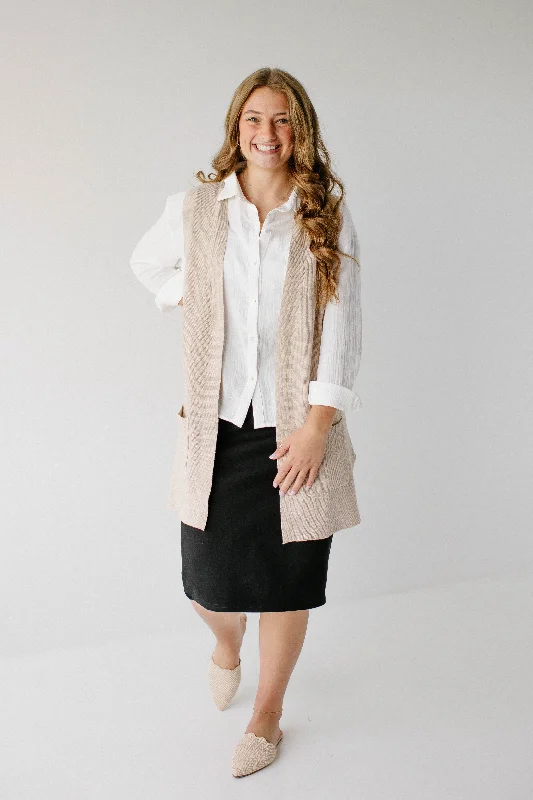 'Sloane' Knit Vest in Tan FINAL SALE