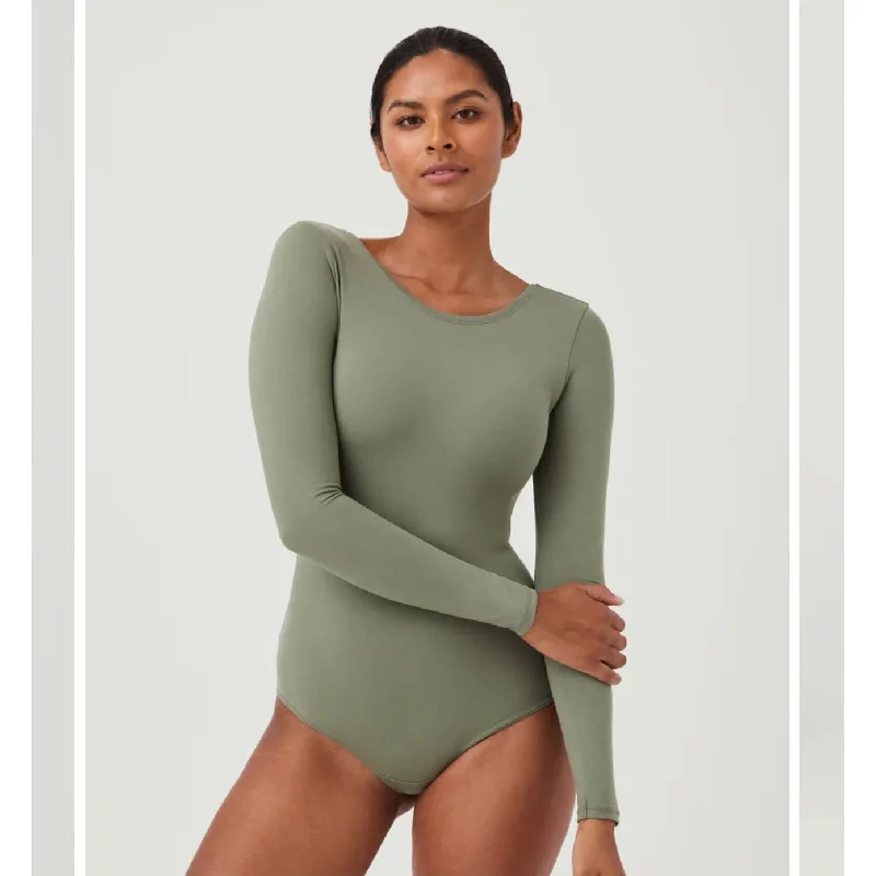 Spanx Suit Yourself Long Sleeve Scoop Neck Bodysuit