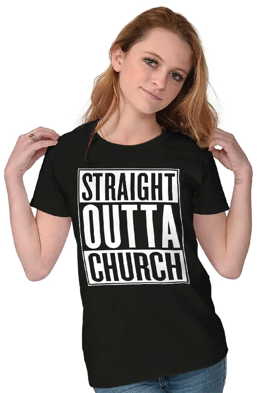 Outta Church Ladies T Shirt