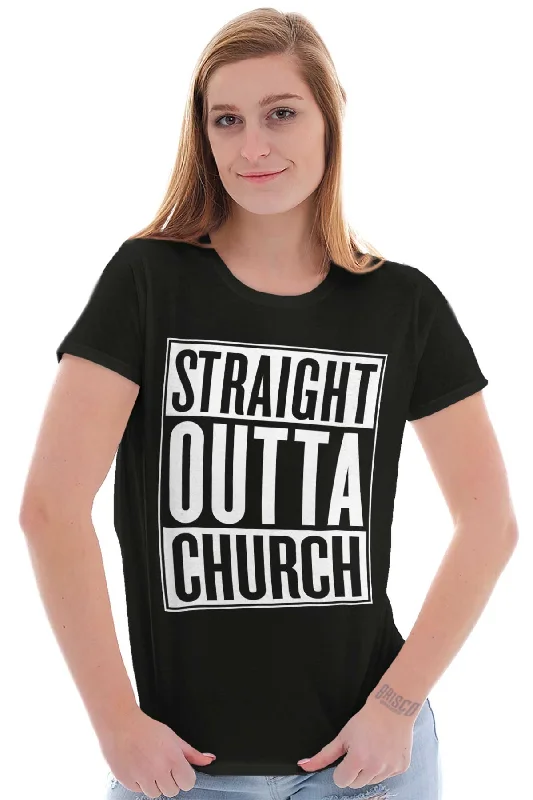 Outta Church Ladies T Shirt