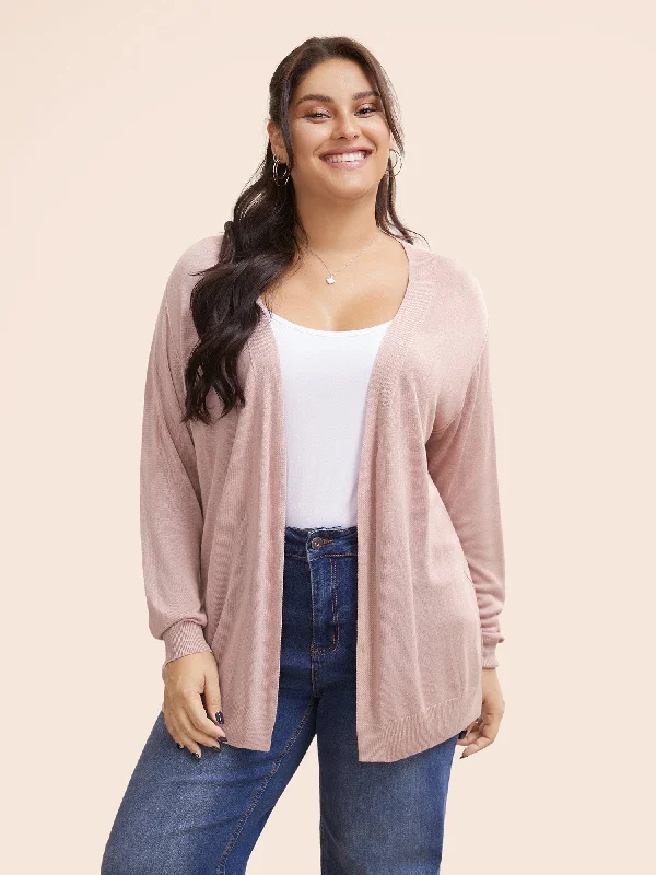 Supersoft Essentials Solid Open Front Loose Cardigan