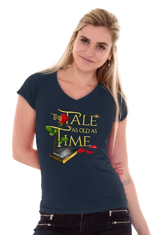 Tale Old as Time Junior Fit V-Neck T-Shirt