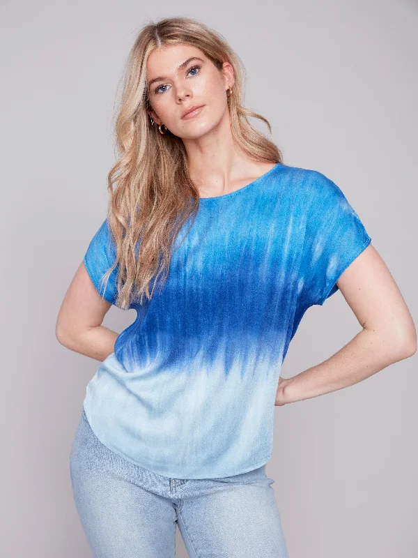 Tie Dye Dolman Top - Sky