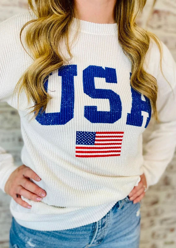 USA Ribbed Graphic Top