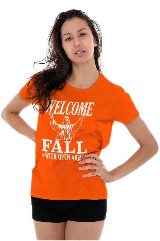 Welcome Fall Ladies T Shirt