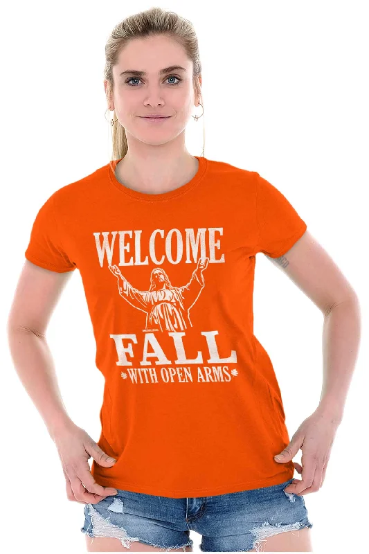 Welcome Fall Ladies T Shirt