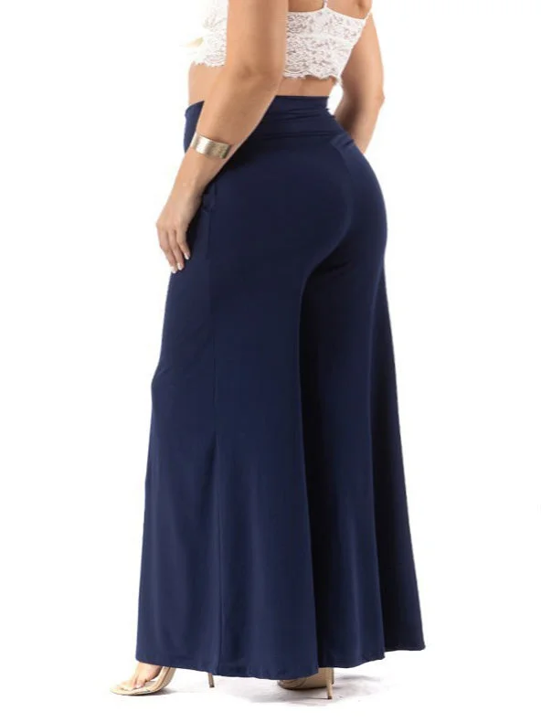 Zara Plus Size Wide Leg Pant in Navy